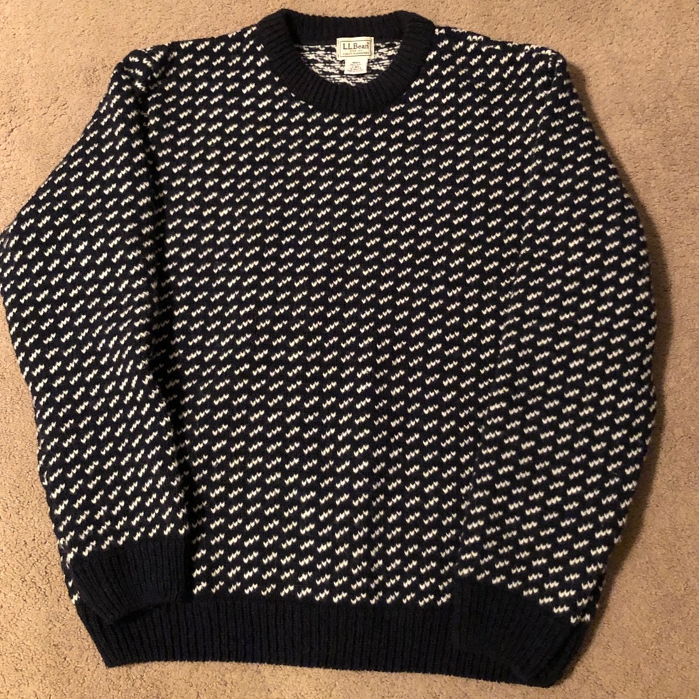 L.L. Bean Norwegian Bird's-Eye Crewneck Sweater
